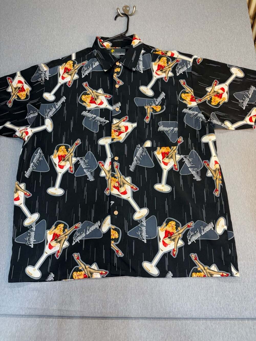 Extreme Gear The Liquid Lounge Pin-Up Girl Martini Print Button-Up Shirt